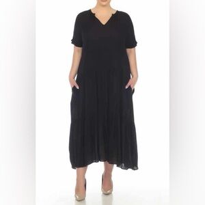 Boho Me‎ Women’s Size 2x Short Sleeve Lightweight Dress Swim Coverup Black